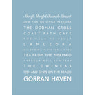 Gorran Haven Typographic Print-SeaKisses