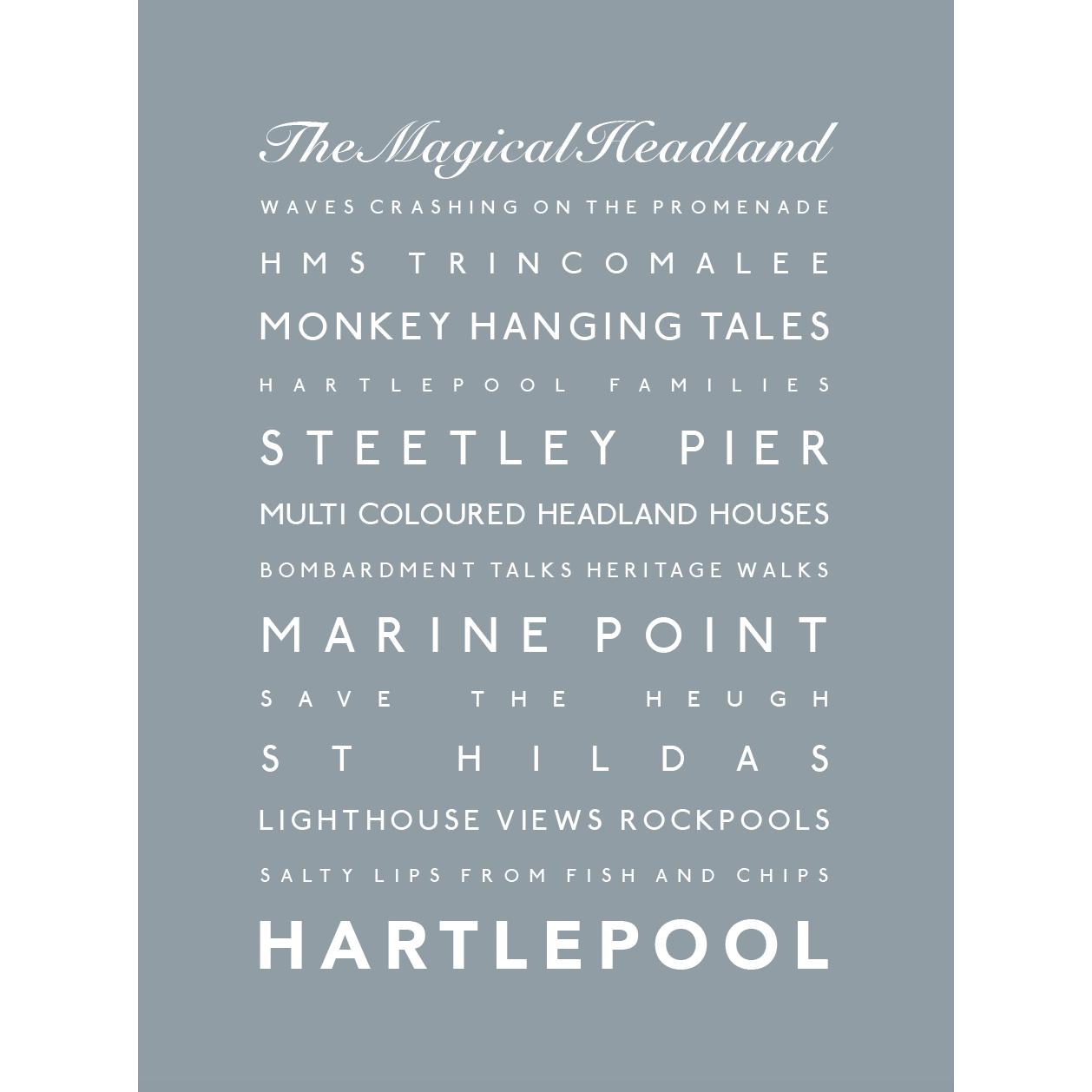 Hartlepool Typographic Print-SeaKisses