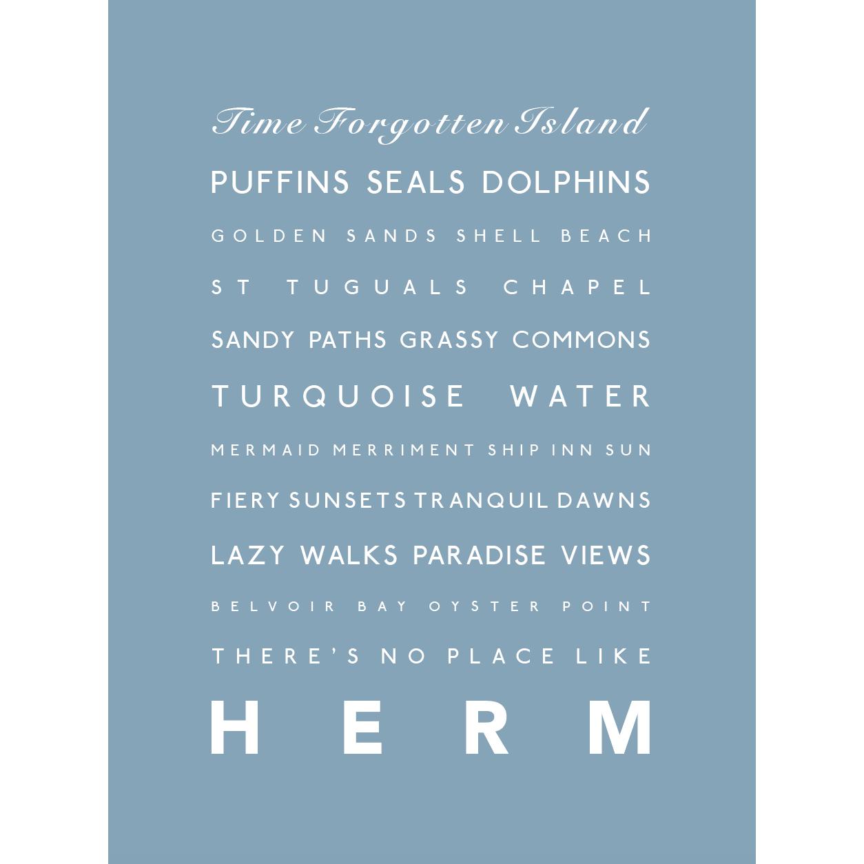 Herm Typographic Print-SeaKisses