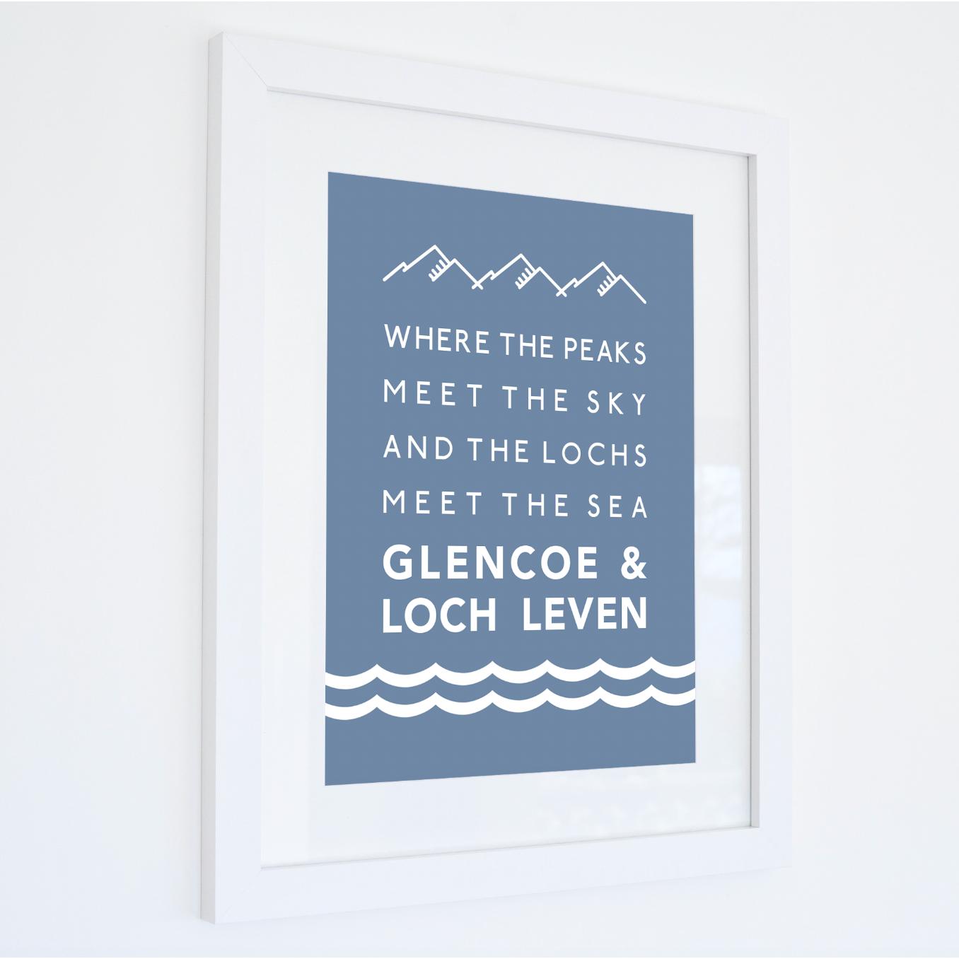 Glencoe and Loch Leven Typographic Print-SeaKisses