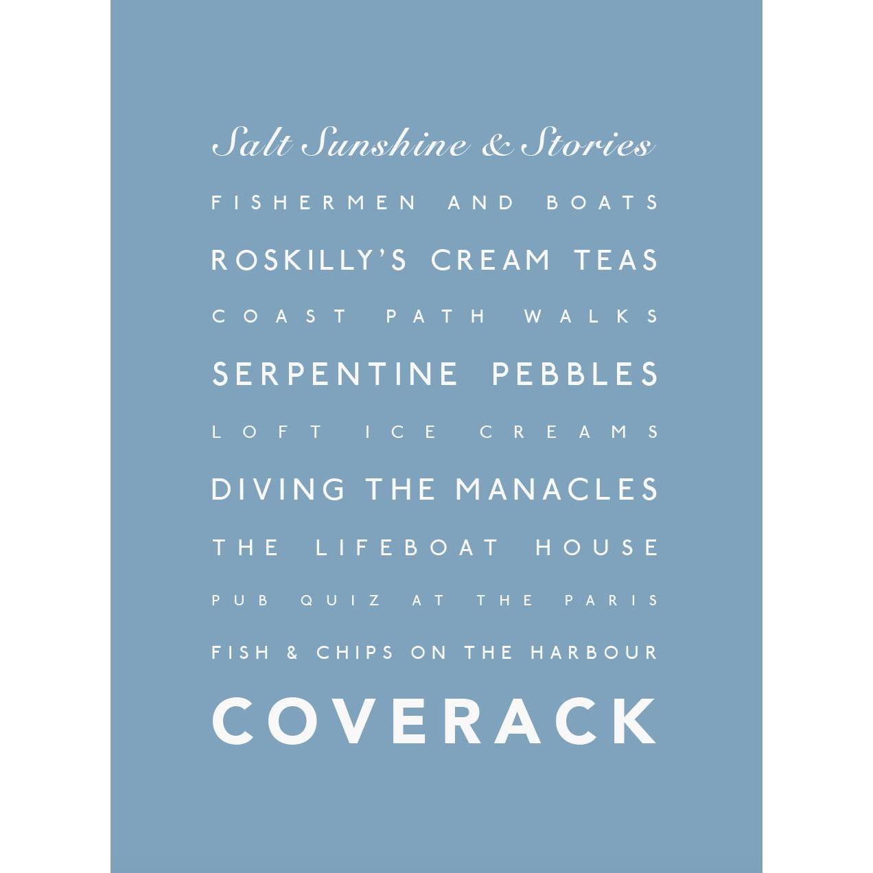 Coverack Typographic Print-SeaKisses