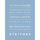 Staithes Typographic Print-SeaKisses
