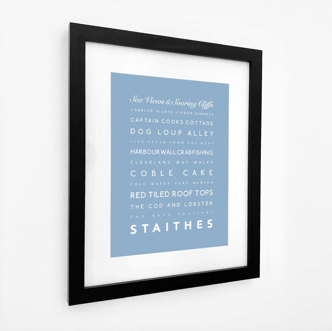 Staithes Typographic Print-SeaKisses