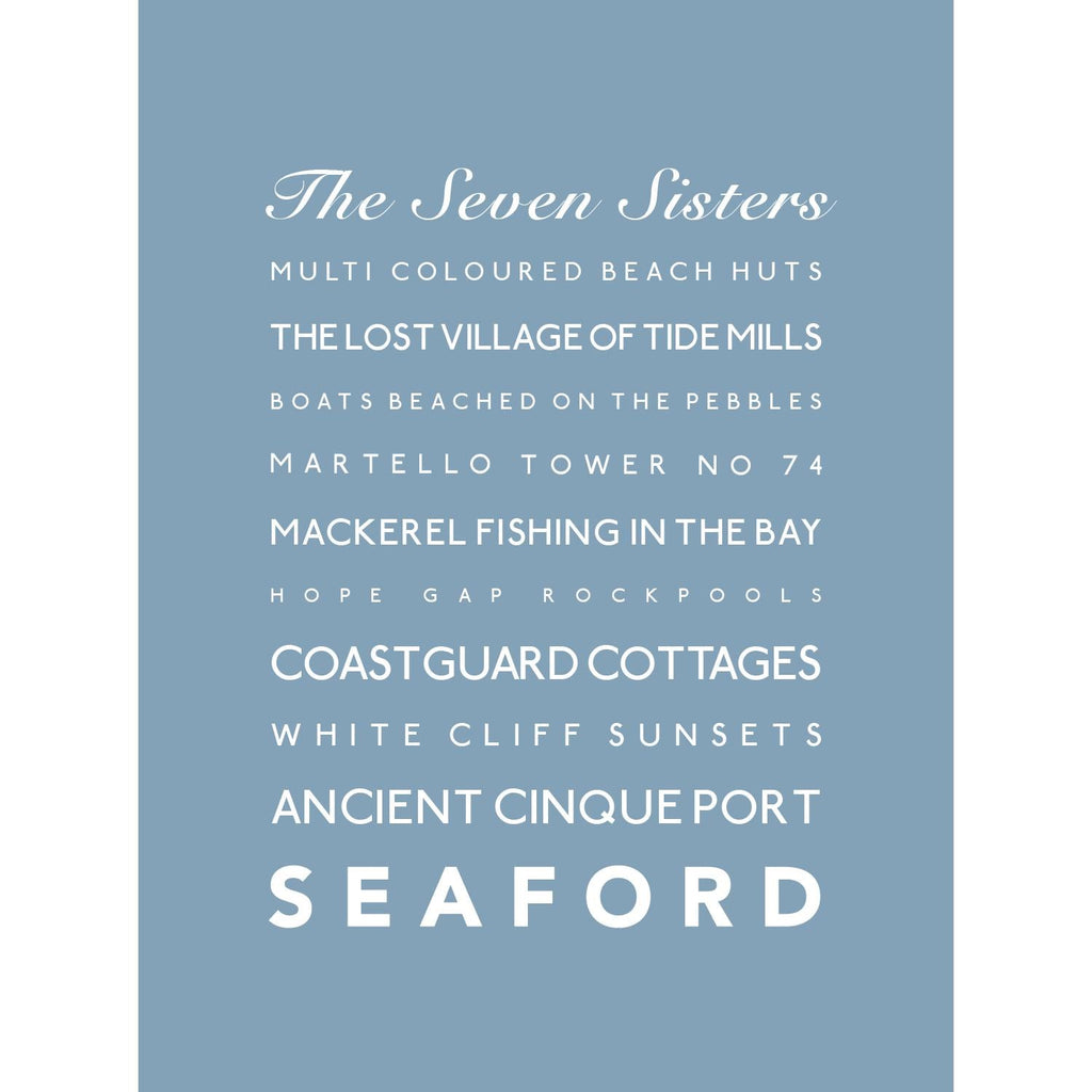 Seaford Typographic Print- Coastal Wall Art /Poster-SeaKisses