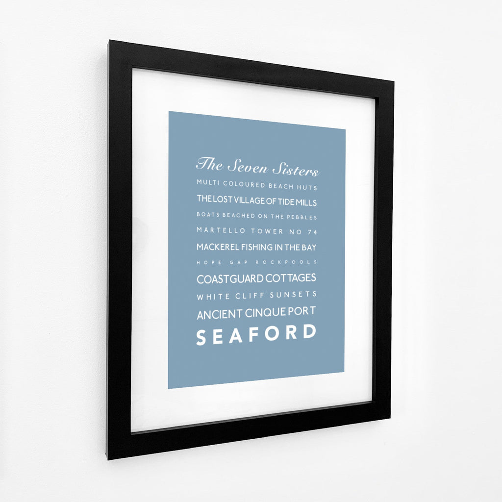 Seaford Typographic Print- Coastal Wall Art /Poster-SeaKisses