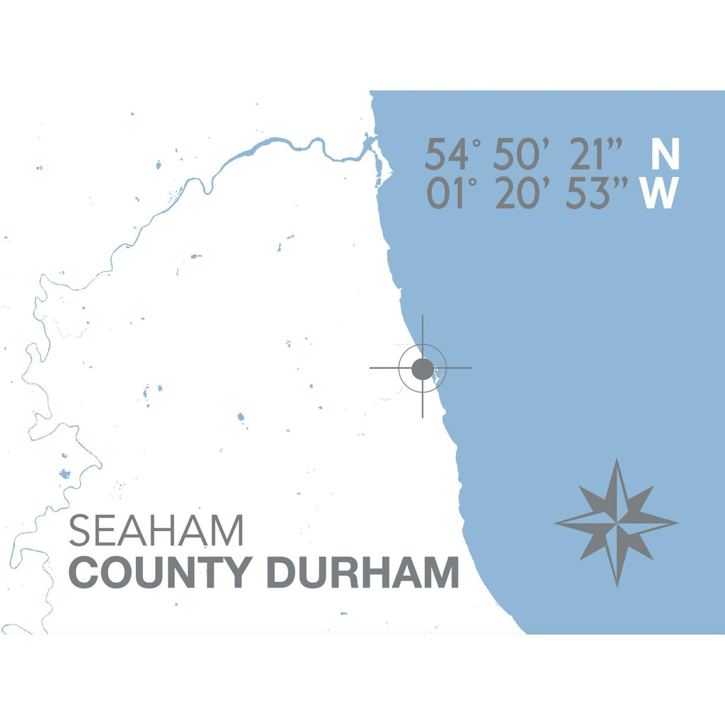 Seaham Coastal Map Print-SeaKisses