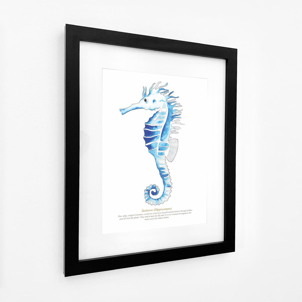 Seahorse Watercolour Print SeaKisses Wall Art-SeaKisses