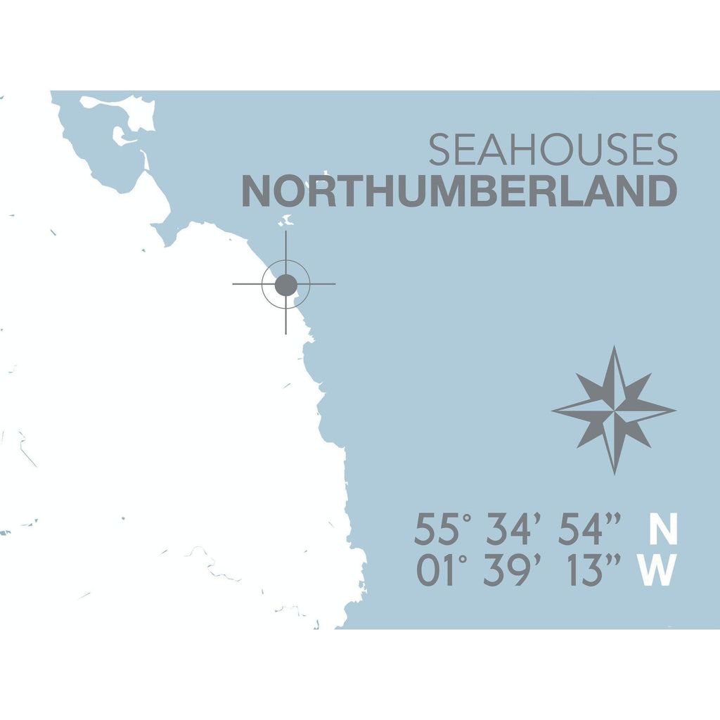 Seahouses Coastal Map Print-SeaKisses