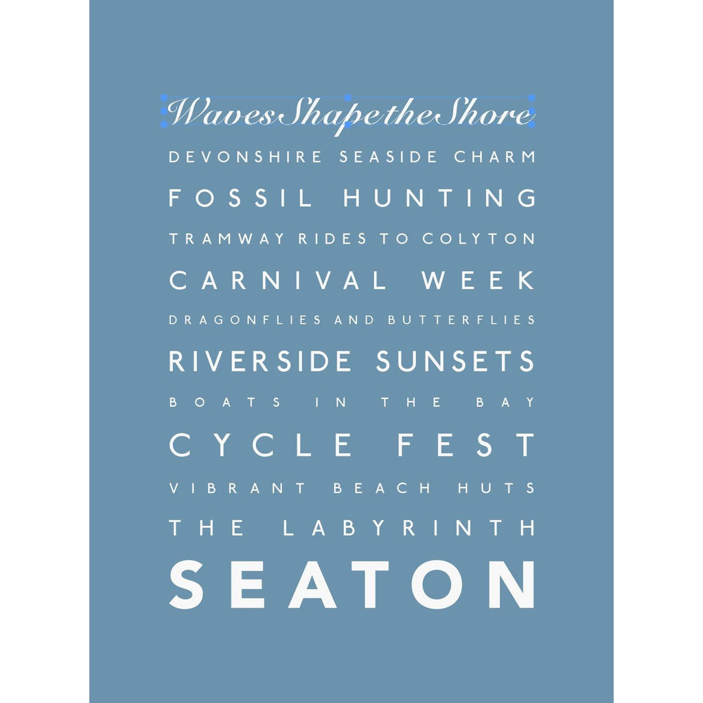 Seaton Typographic Travel Print- Coastal Wall Art /Poster-SeaKisses