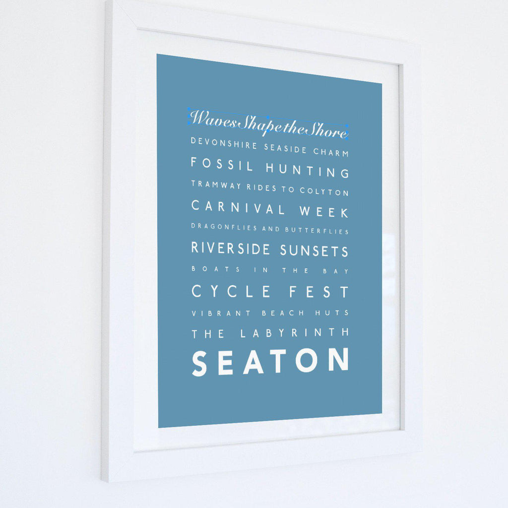 Seaton Typographic Travel Print- Coastal Wall Art /Poster-SeaKisses