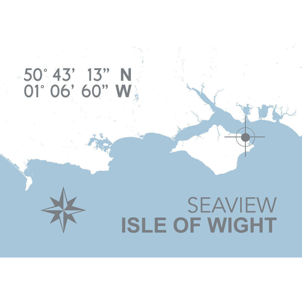Seaview Map Travel Print- Coastal Wall Art /Poster-SeaKisses