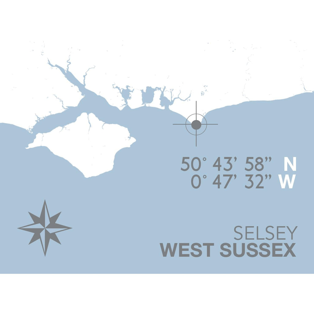 Selsey Coastal Map Print-SeaKisses