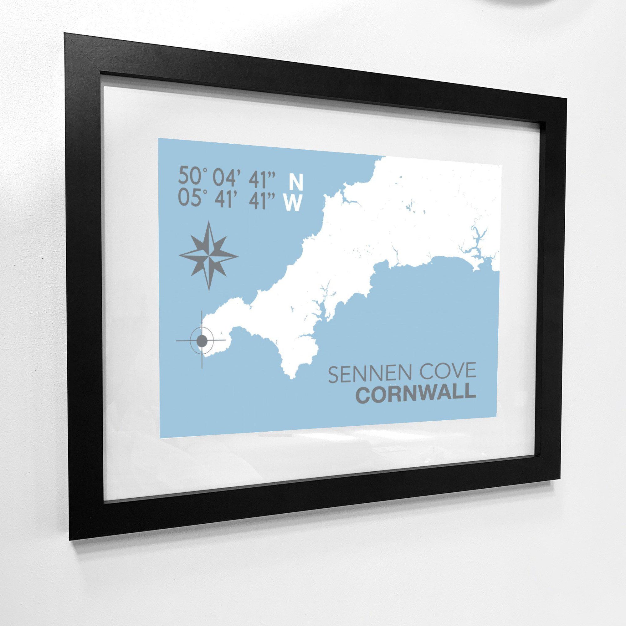 Sennen Cove Coastal Map Print-SeaKisses