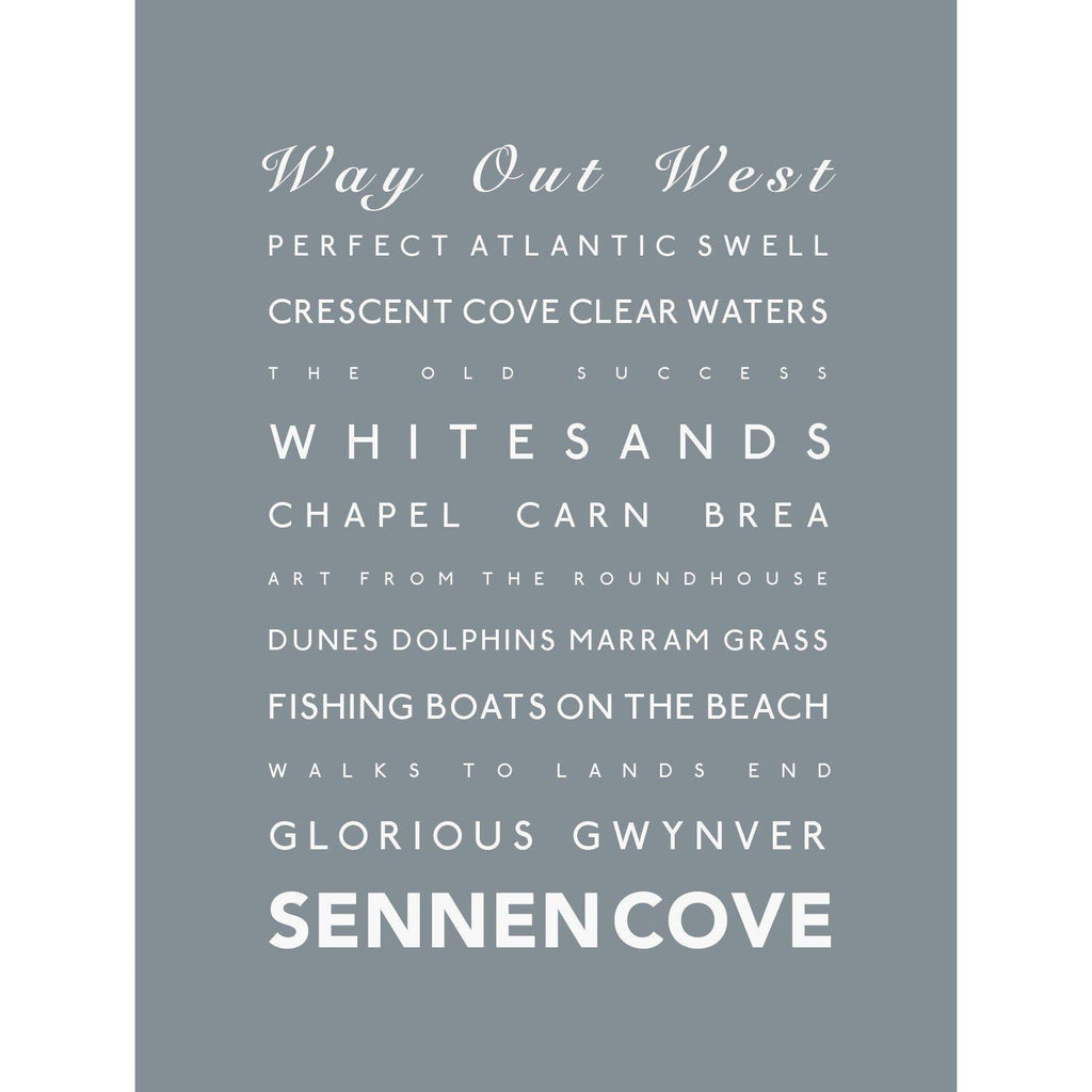 Sennen Cove Typographic Print-SeaKisses