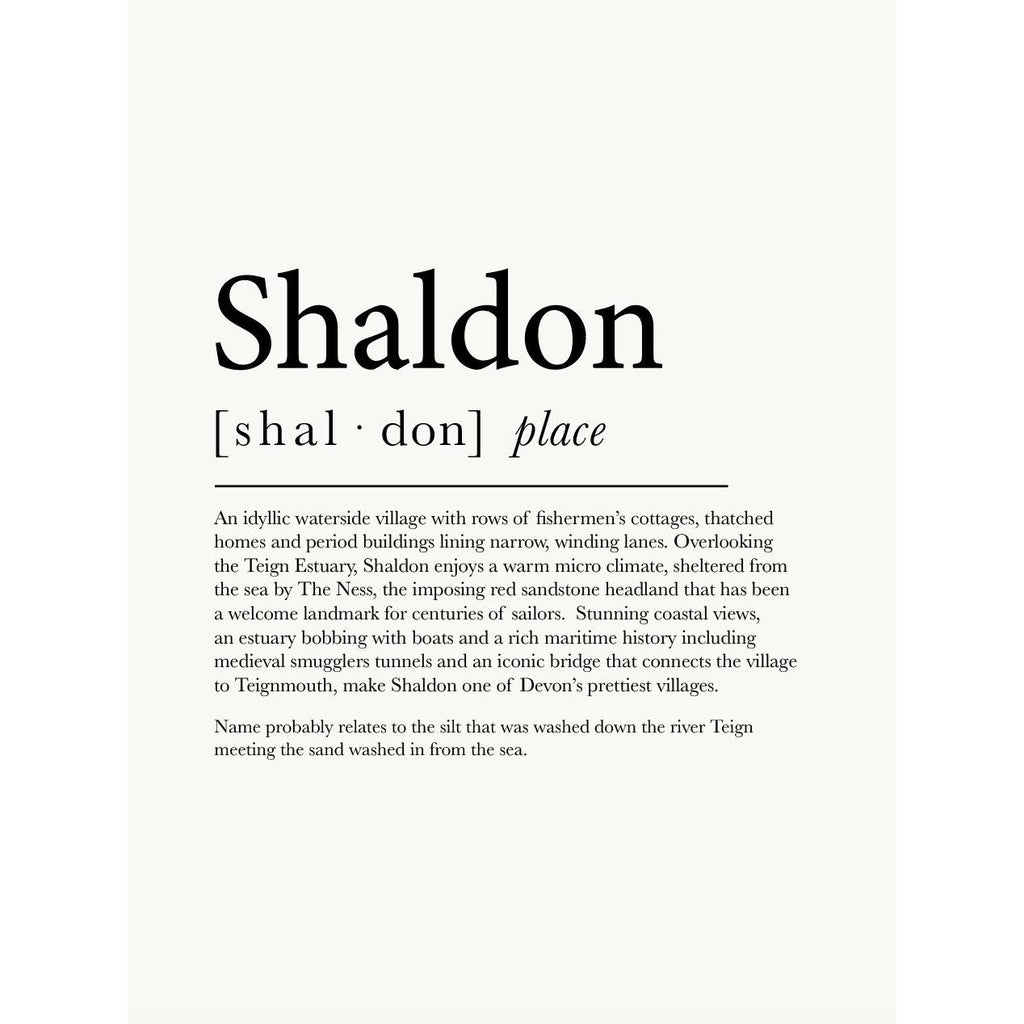 Shaldon Definition Typographic Print-SeaKisses