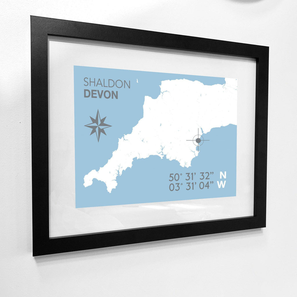 Shaldon Map Travel Print- Coastal Wall Art /Poster-SeaKisses