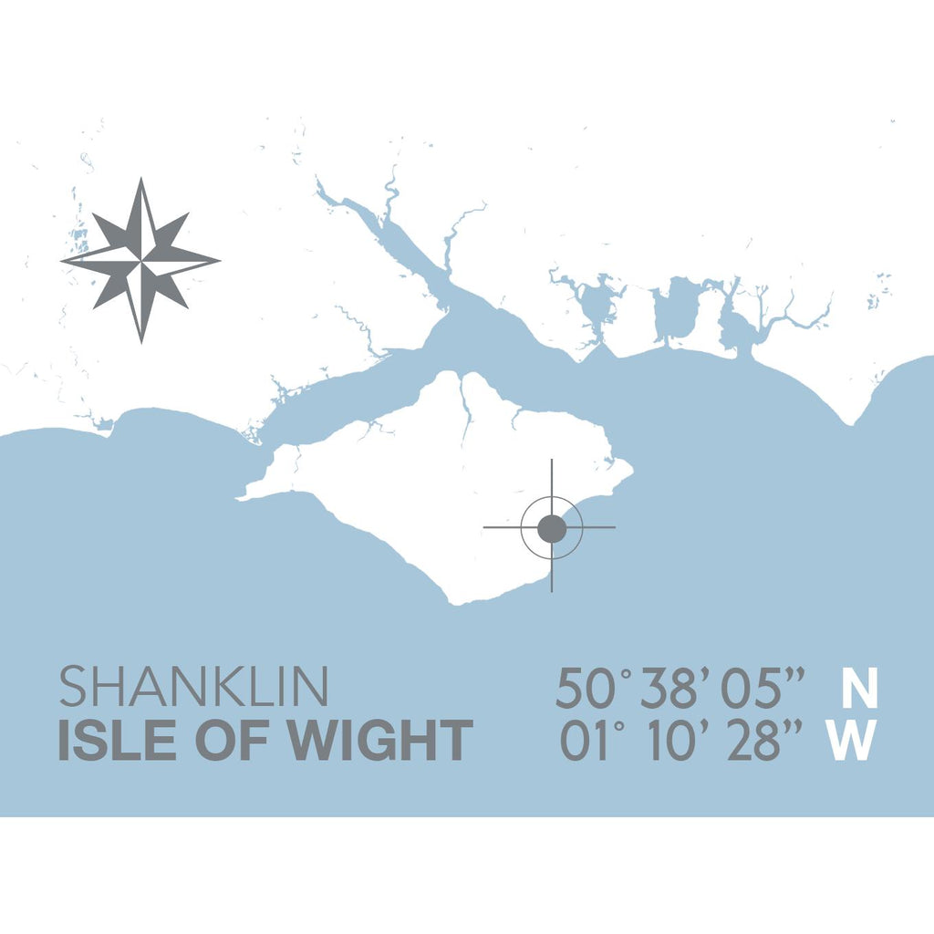 Shanklin Coastal Map Print-SeaKisses