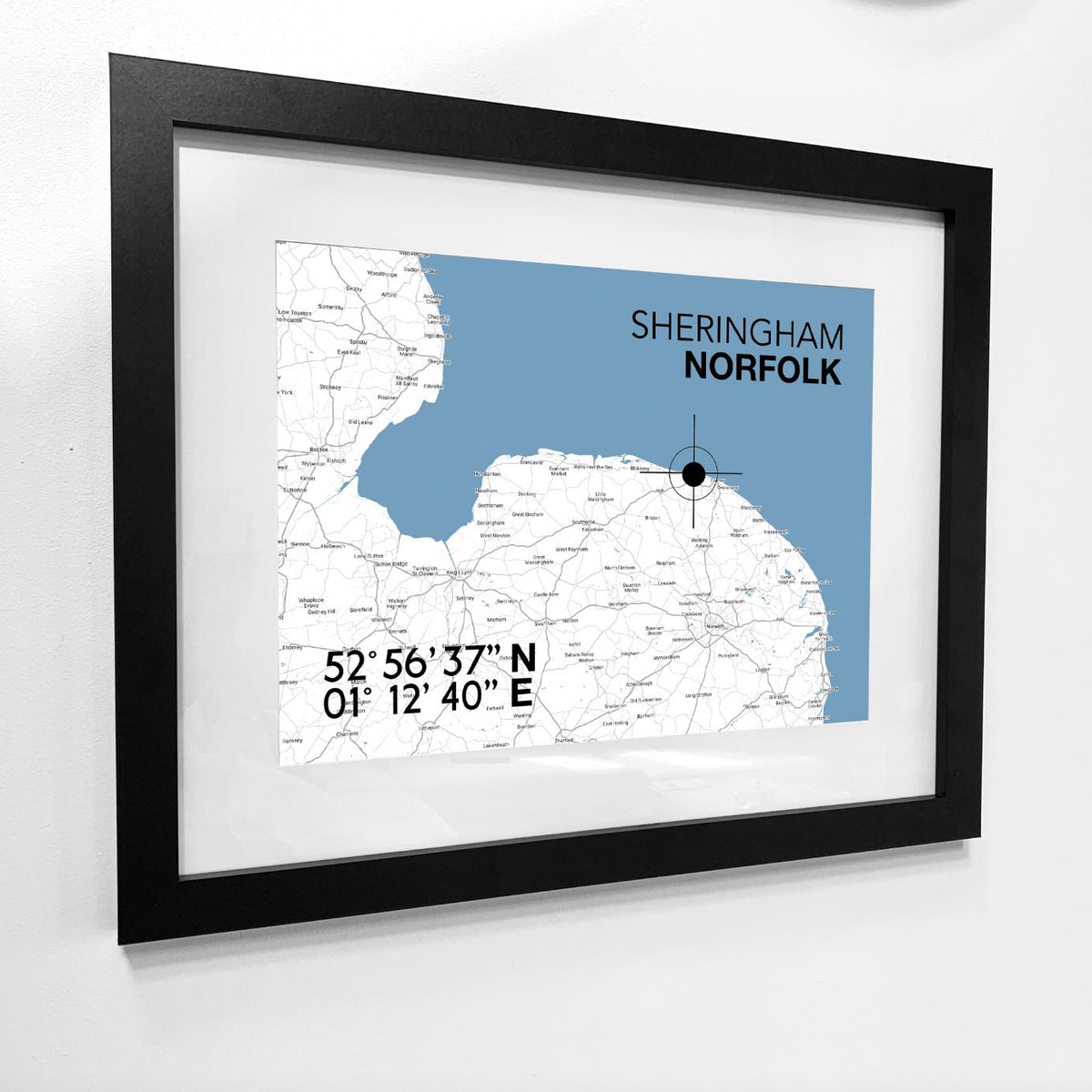 Sheringham Postcode Sheringham Landmark Map Print- Coastal Wall Art /Poster by SeaKisses