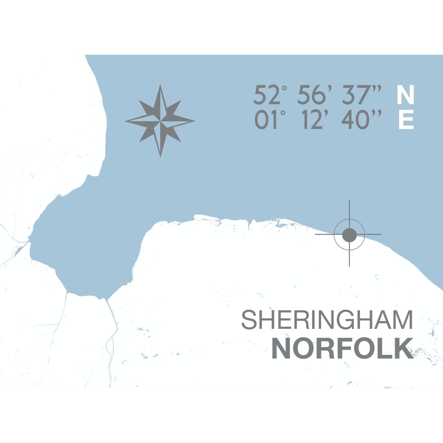 Sheringham Postcode Sheringham Map Travel Print- Coastal Wall Art /Poster by – SeaKisses