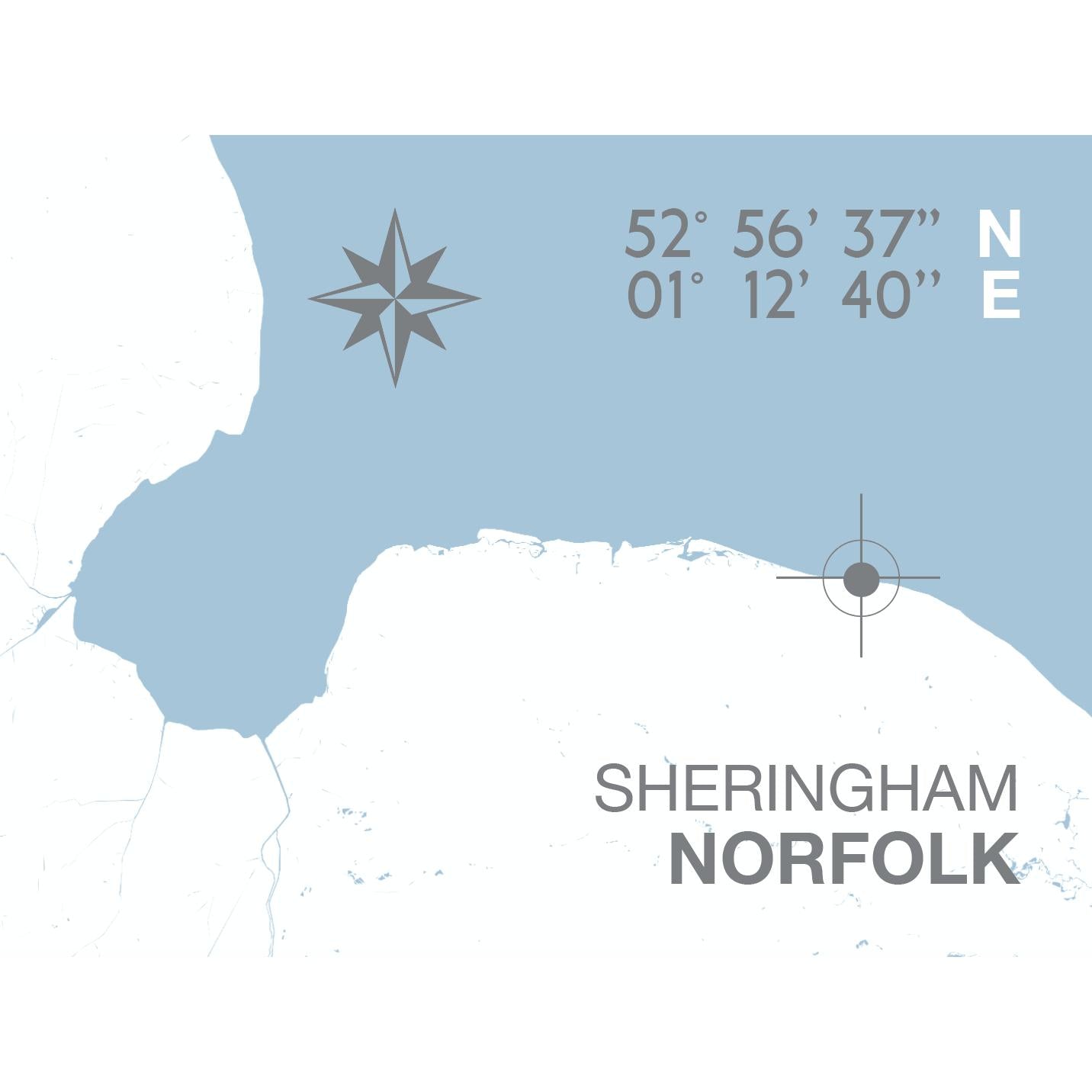 Sheringham Coastal Map Print-SeaKisses