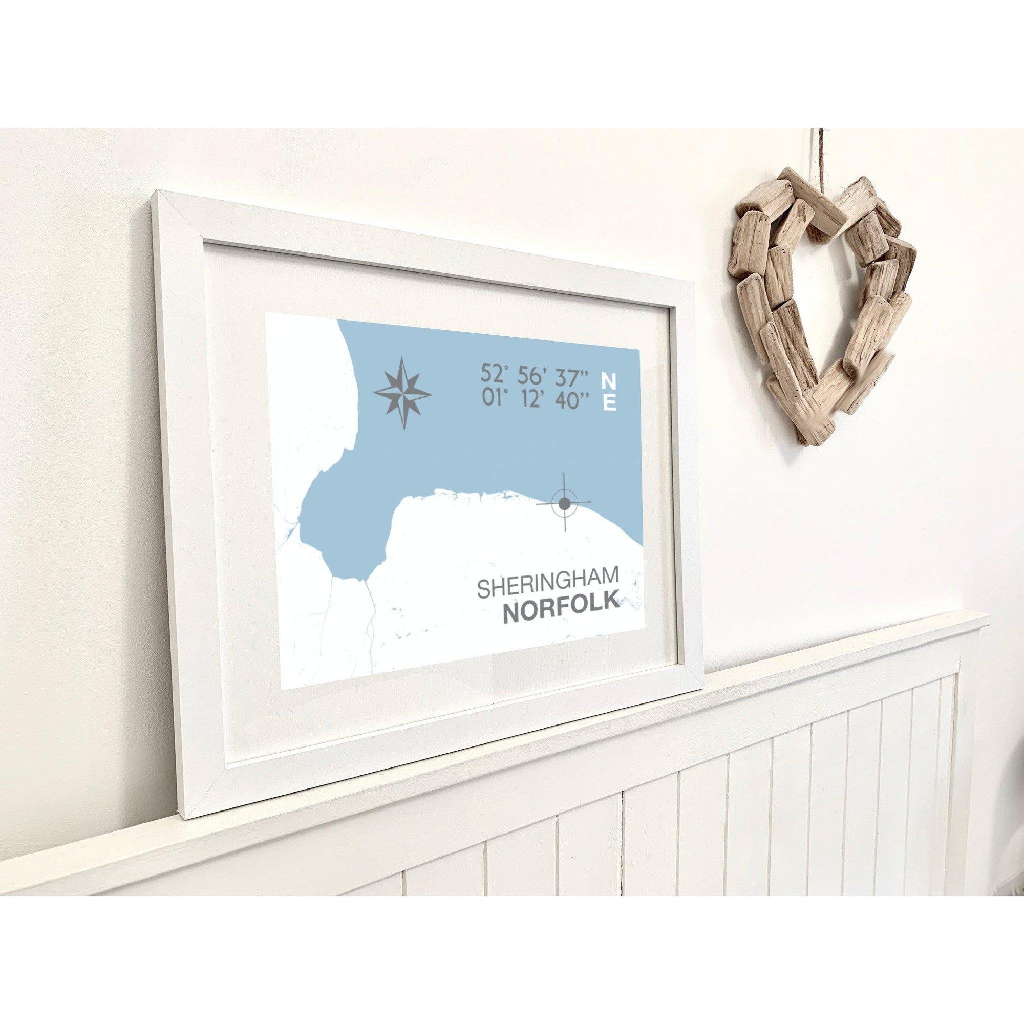 Sheringham Coastal Map Print-SeaKisses