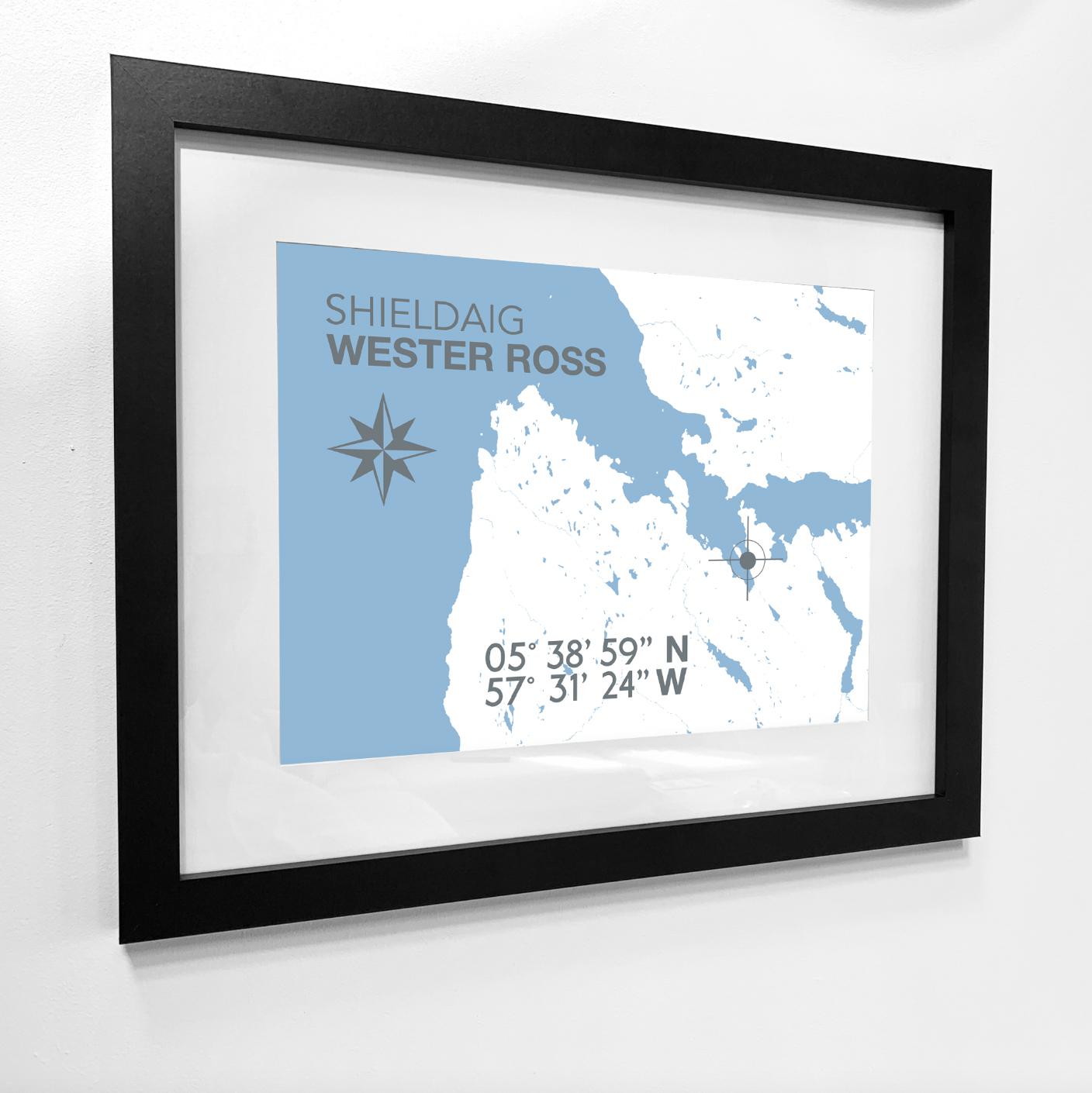 Shieldaig Coastal Map Print-SeaKisses