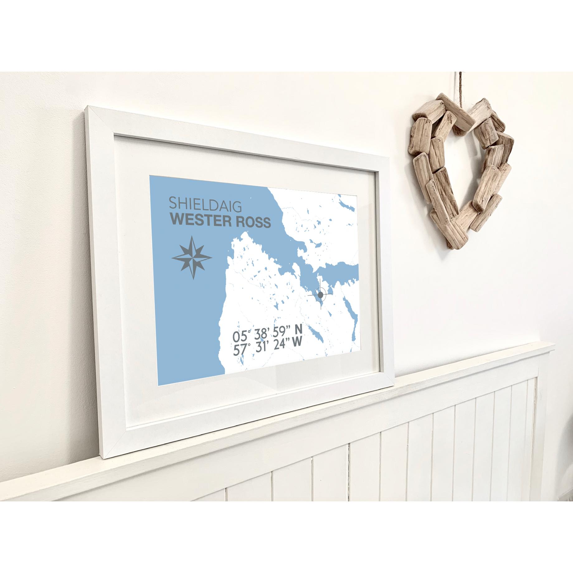 Shieldaig Coastal Map Print-SeaKisses