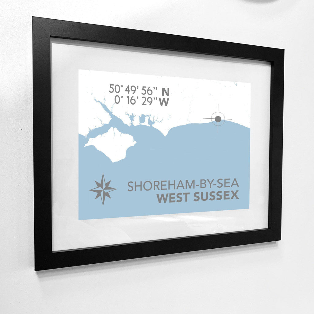 Shoreham-by-Sea Coastal Map Print-SeaKisses