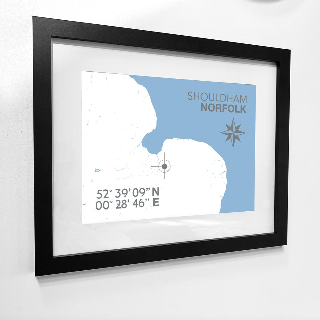 Shouldham Map Travel Print- Coastal Wall Art /Poster-SeaKisses