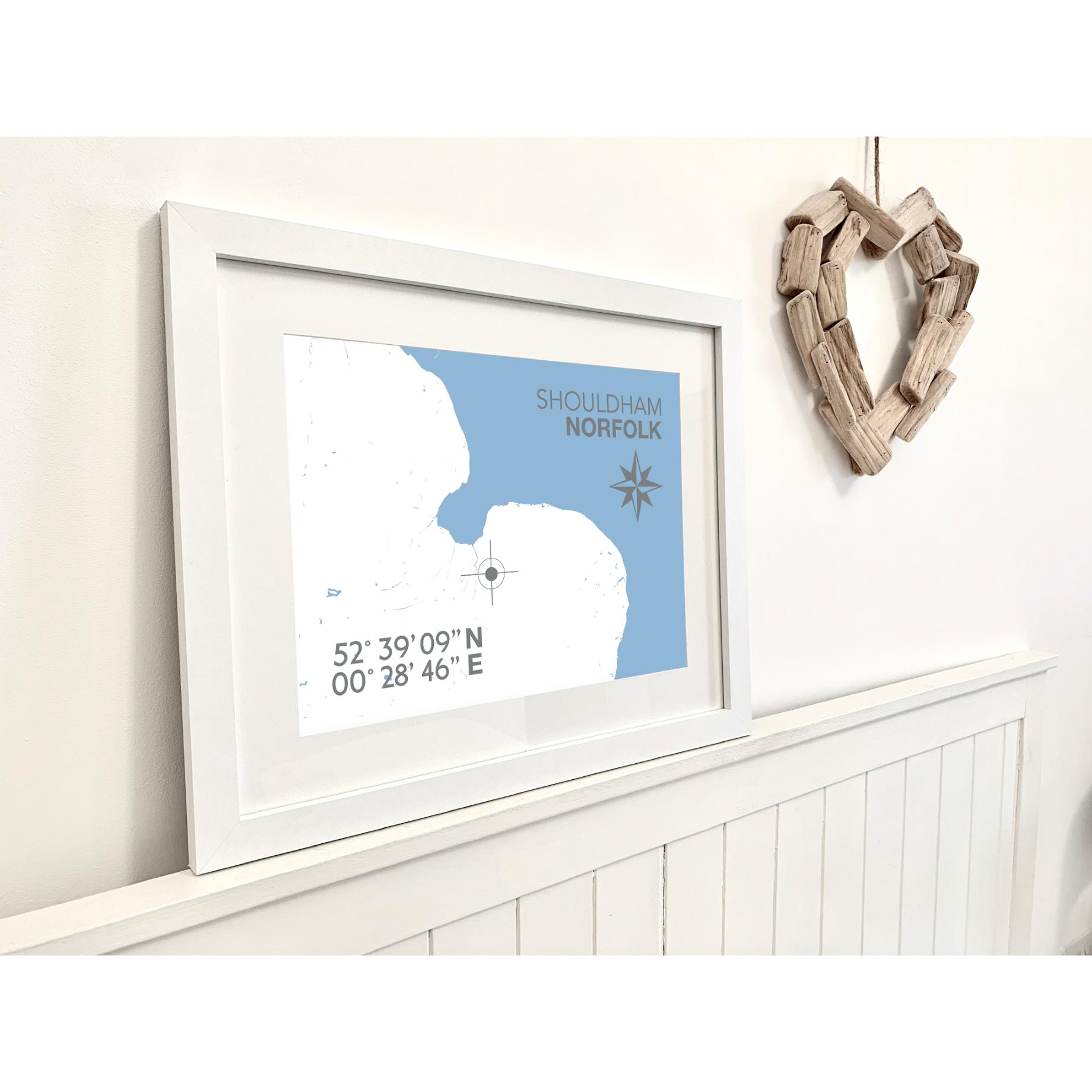 Shouldham Coastal Map Print-SeaKisses