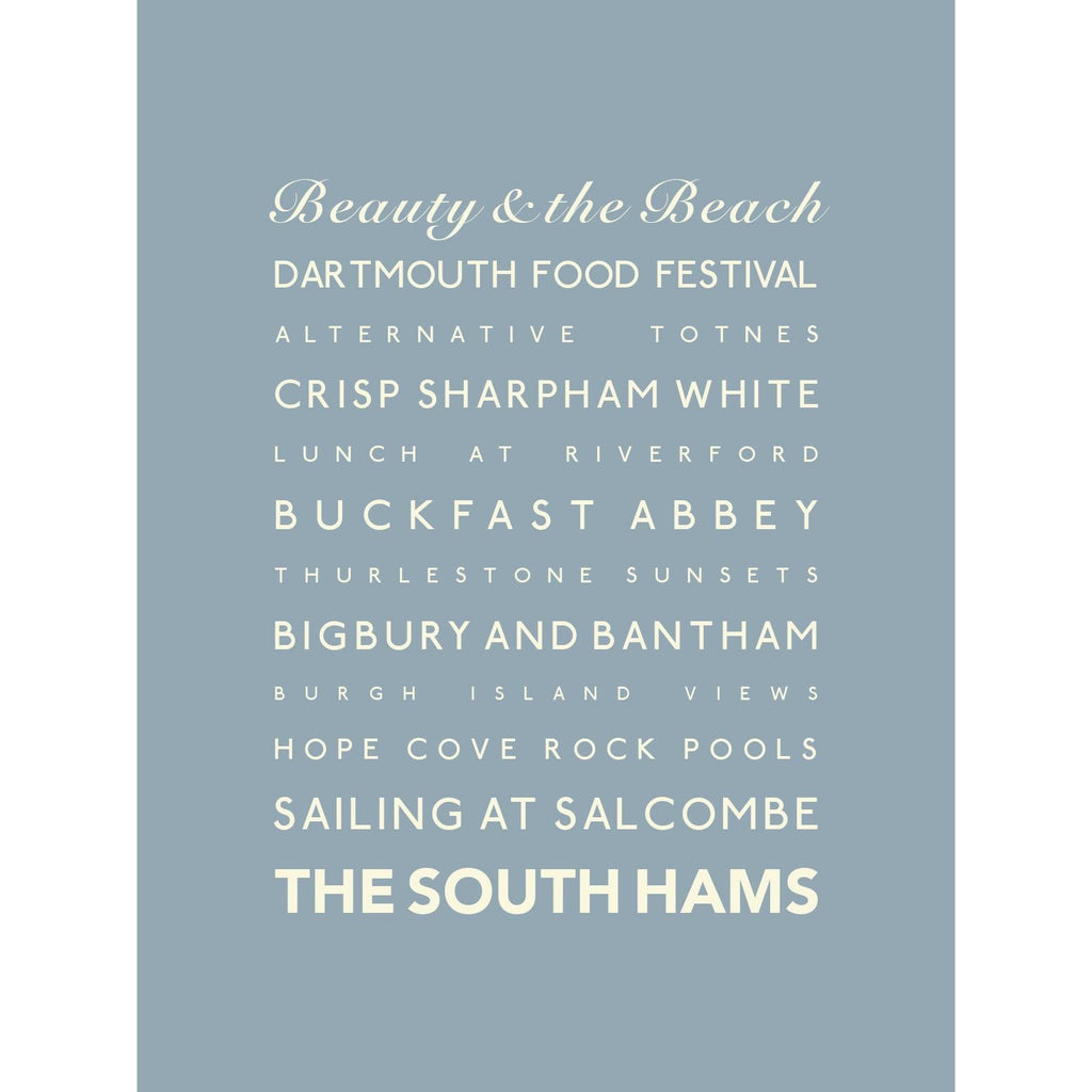 South Hams Typographic Print-SeaKisses