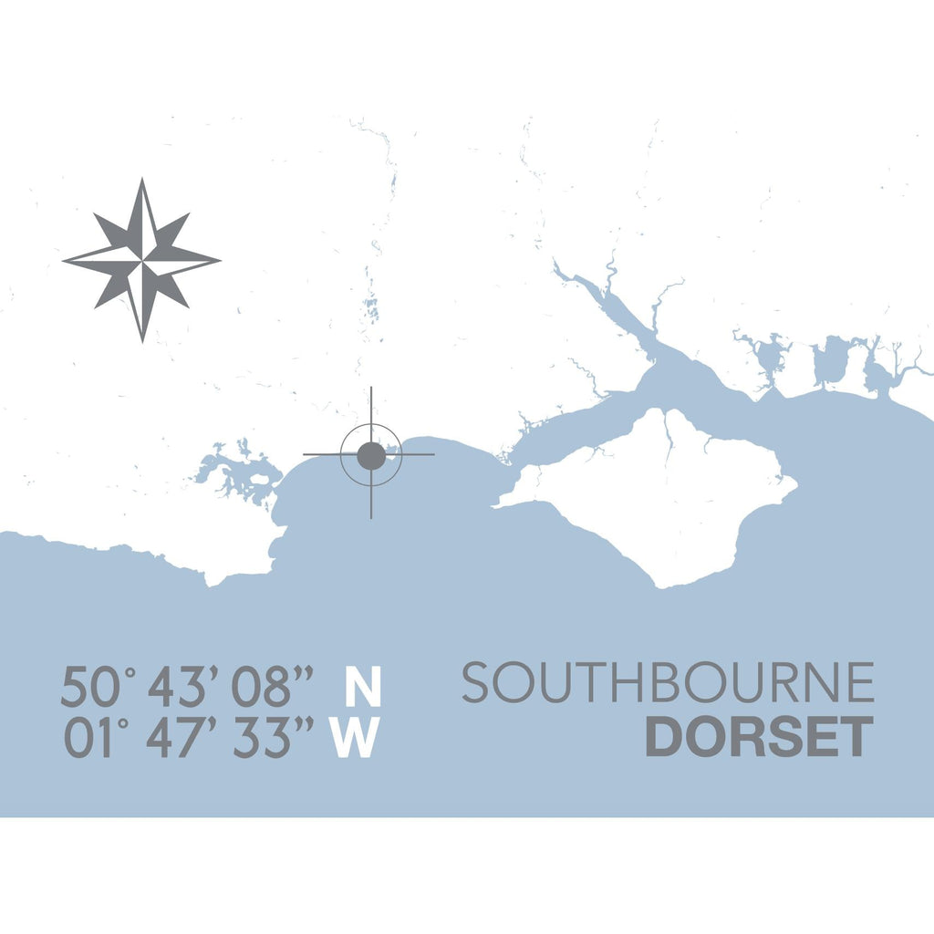 Southbourne Coastal Map Print-SeaKisses