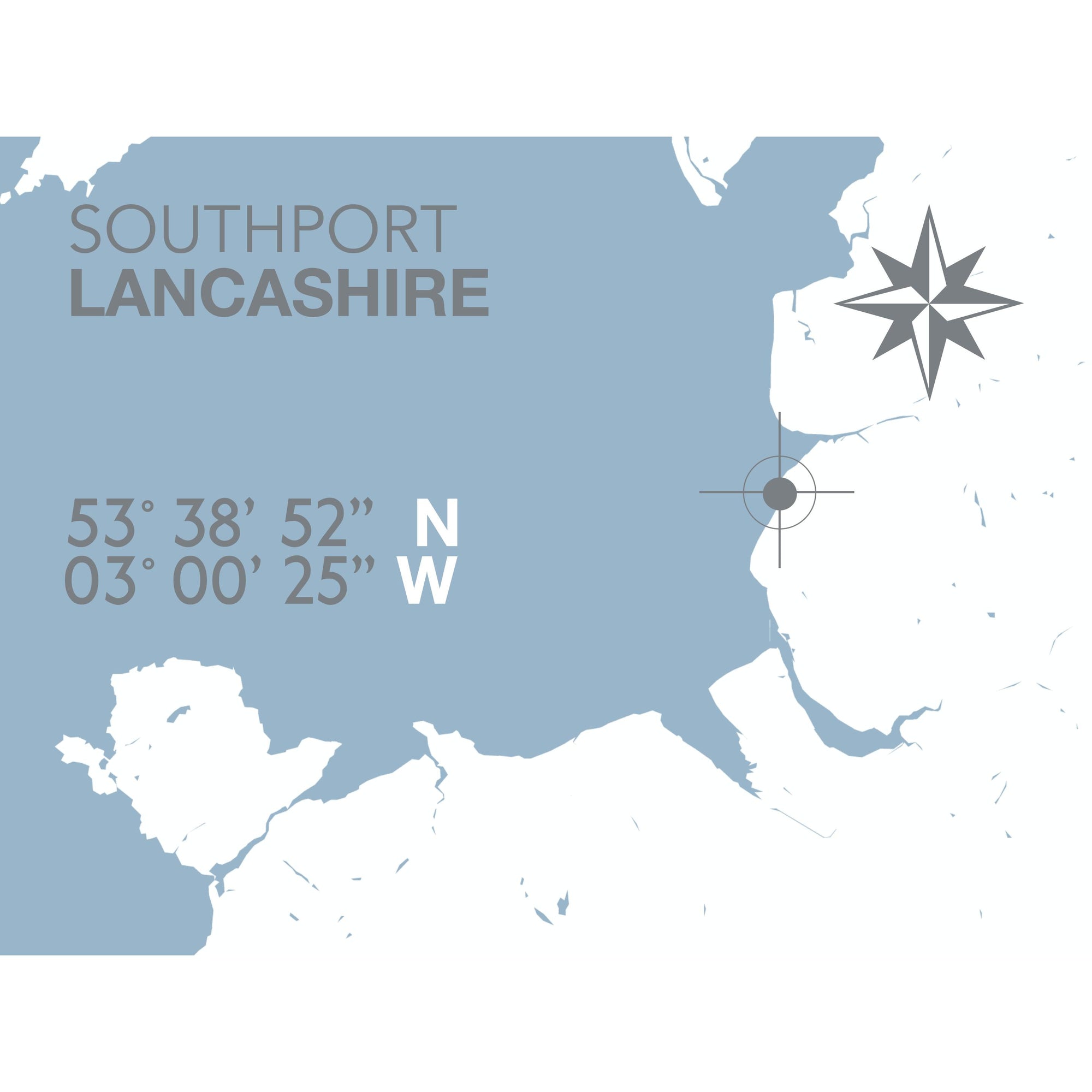 Southport Coastal Map Print-SeaKisses