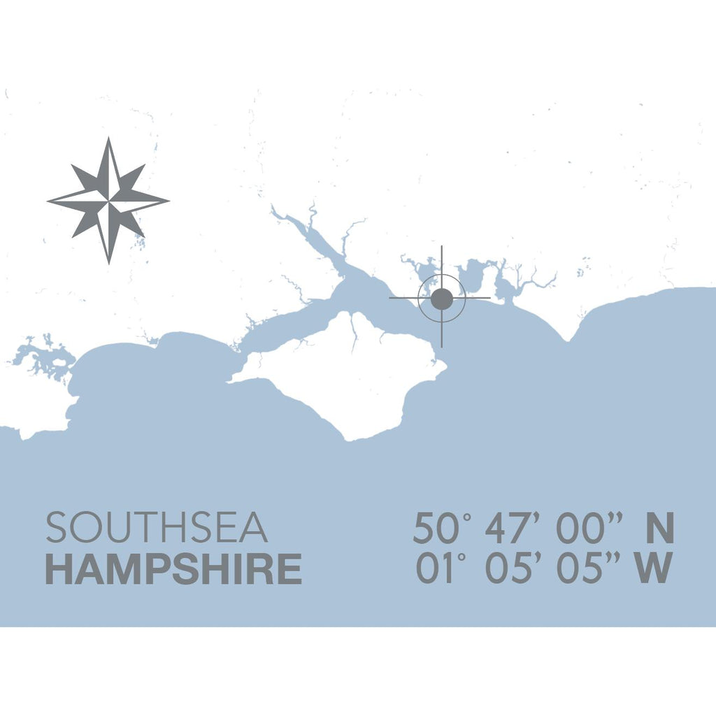 Southsea Coastal Map Print-SeaKisses