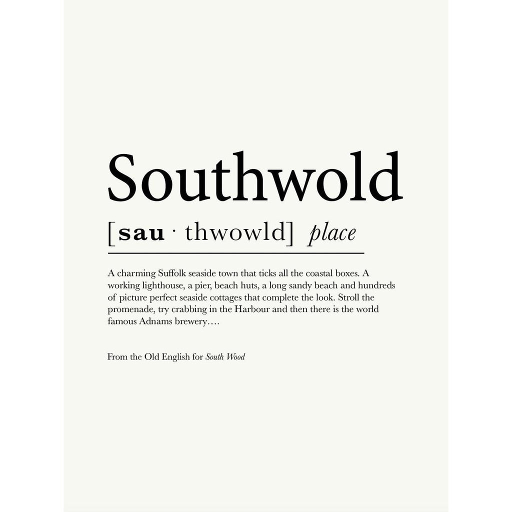 Southwold Definition Typographic Print-SeaKisses