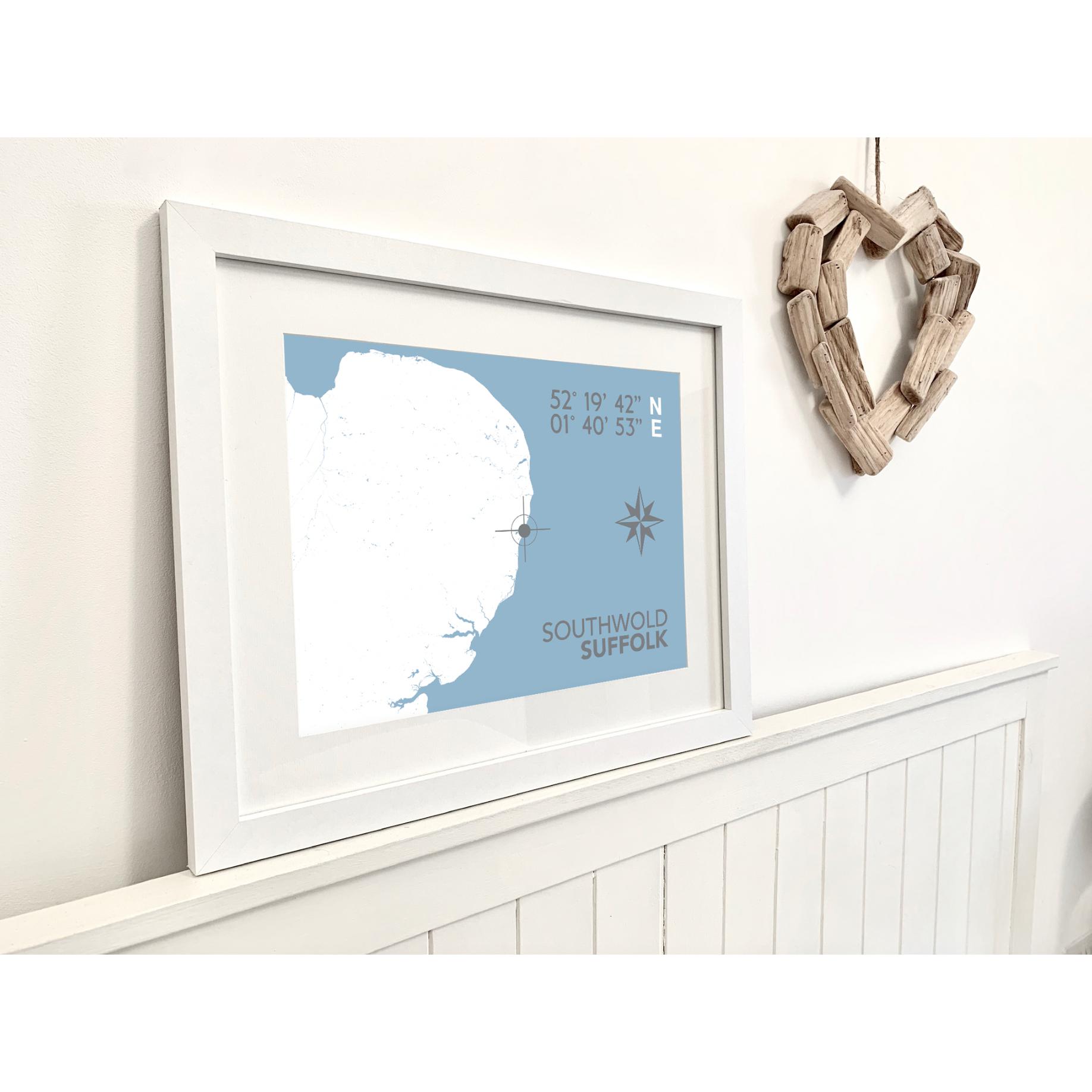 Southwold Coastal Map Print-SeaKisses