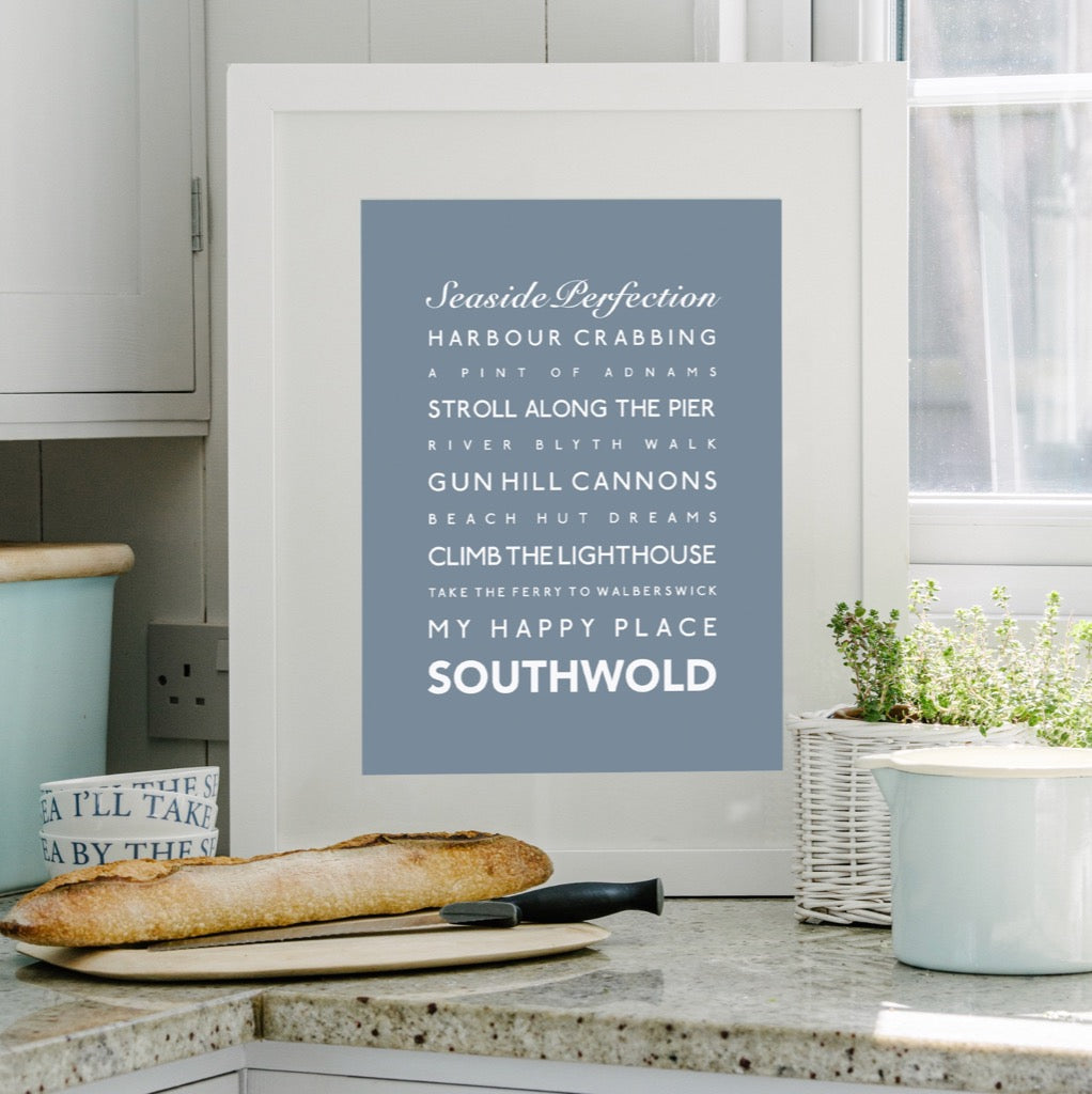 Southwold Typographic Travel Print- Coastal Wall Art /Poster-SeaKisses