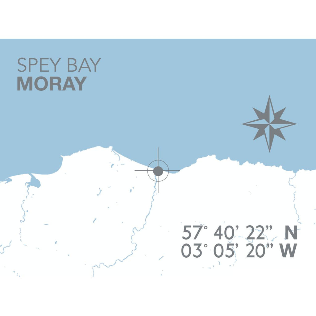 Spey Bay, Lossiemouth Coastal Map Print-SeaKisses