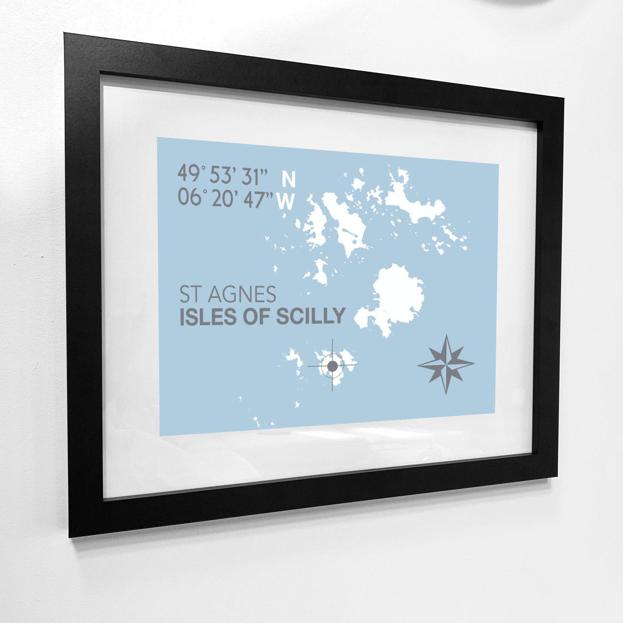 St Agnes, Isles of Scilly Coastal Map Print-SeaKisses