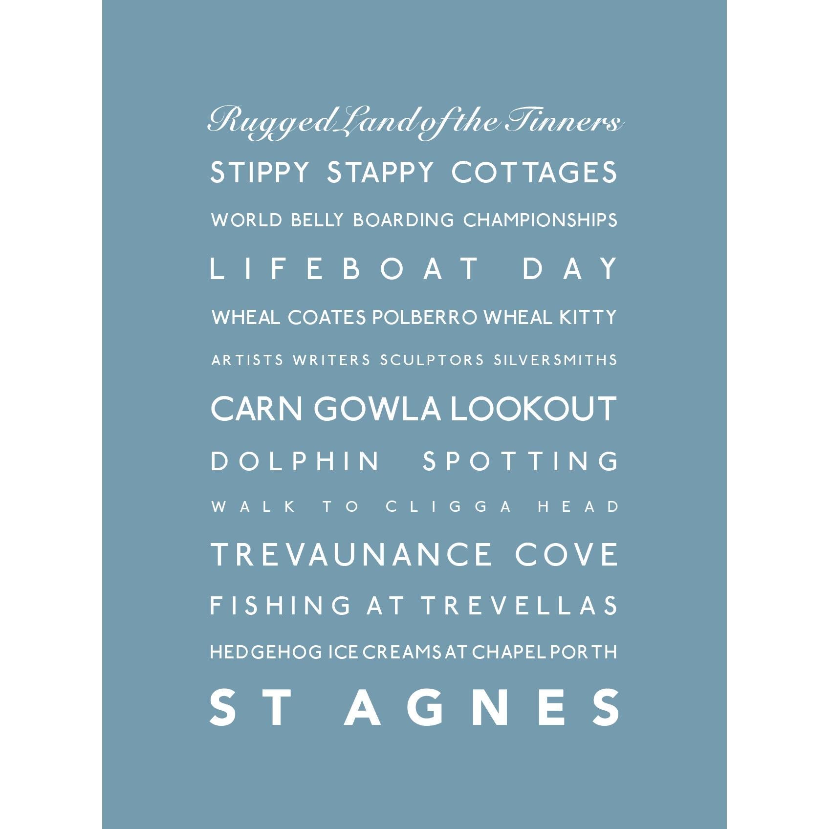 St Agnes Typographic Print-SeaKisses