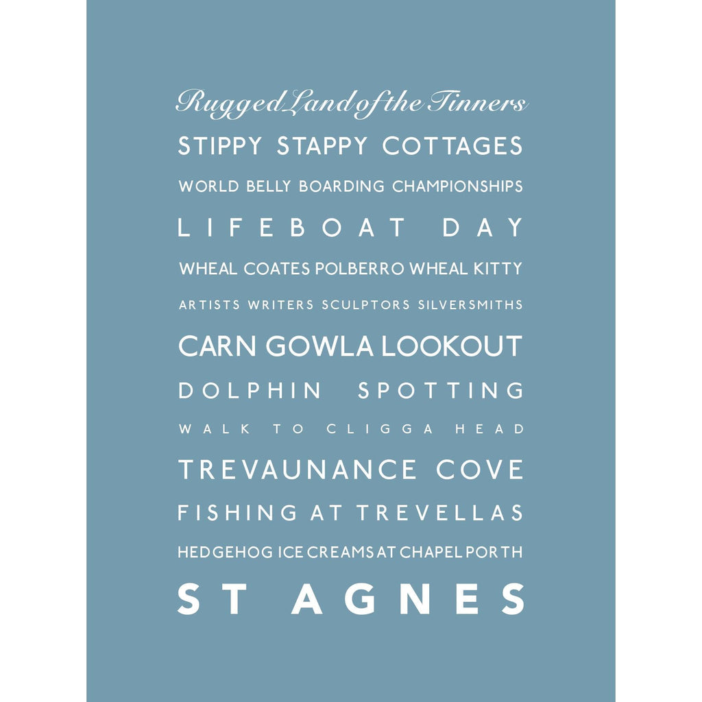St Agnes Typographic Print-SeaKisses