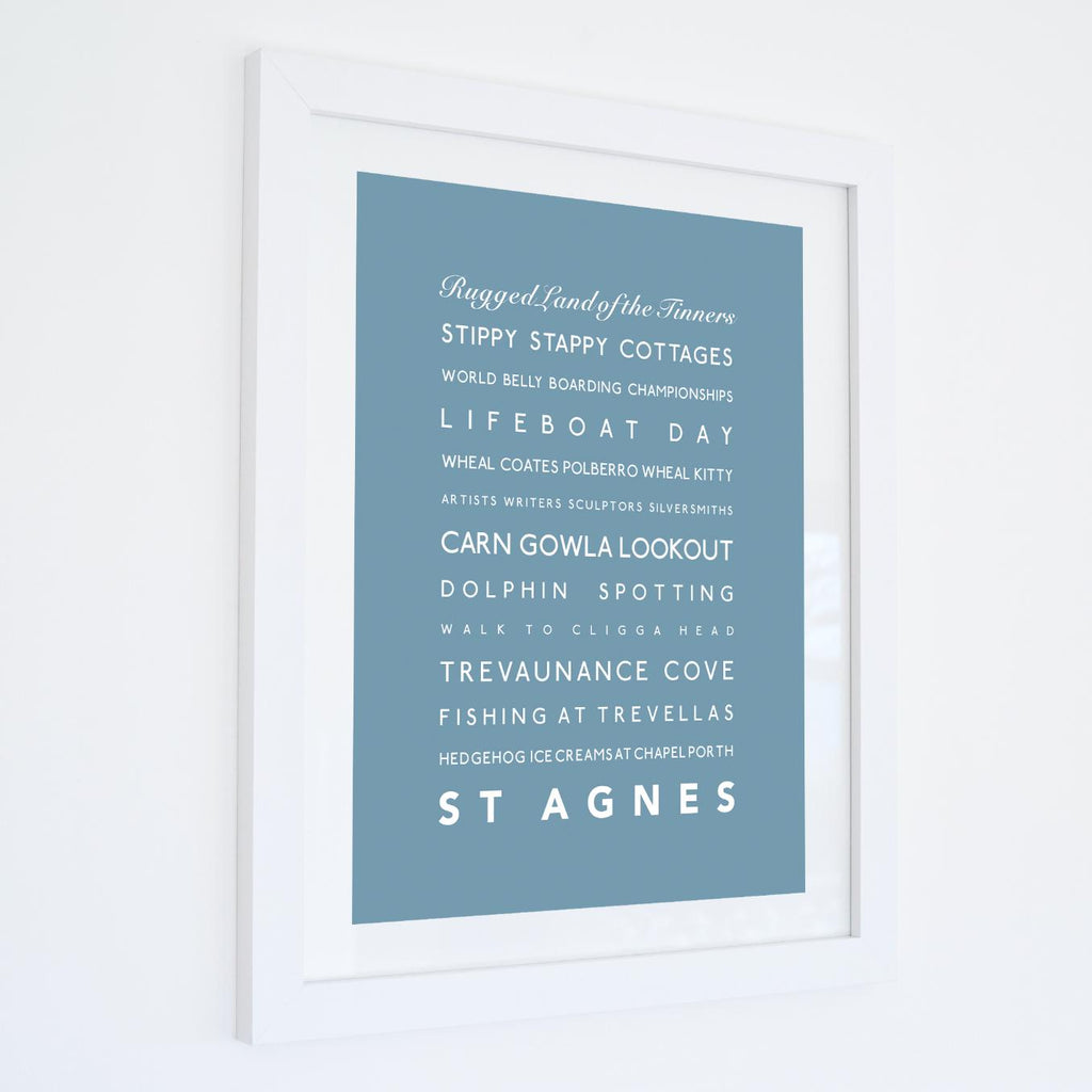 St Agnes Typographic Seaside Print - Coastal Wall Art /Poster-SeaKisses