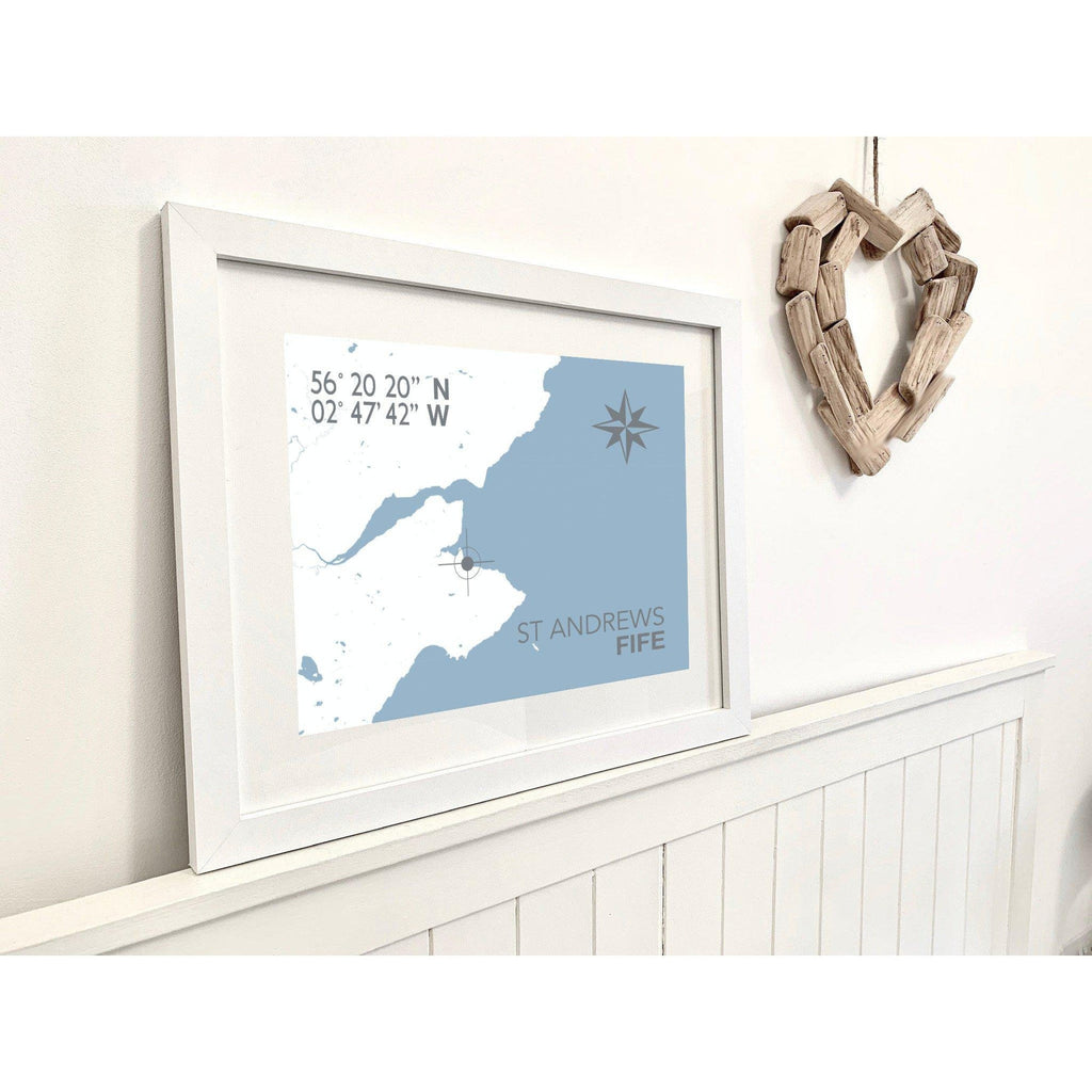 St Andrews Map Travel Print- Coastal Wall Art /Poster-SeaKisses