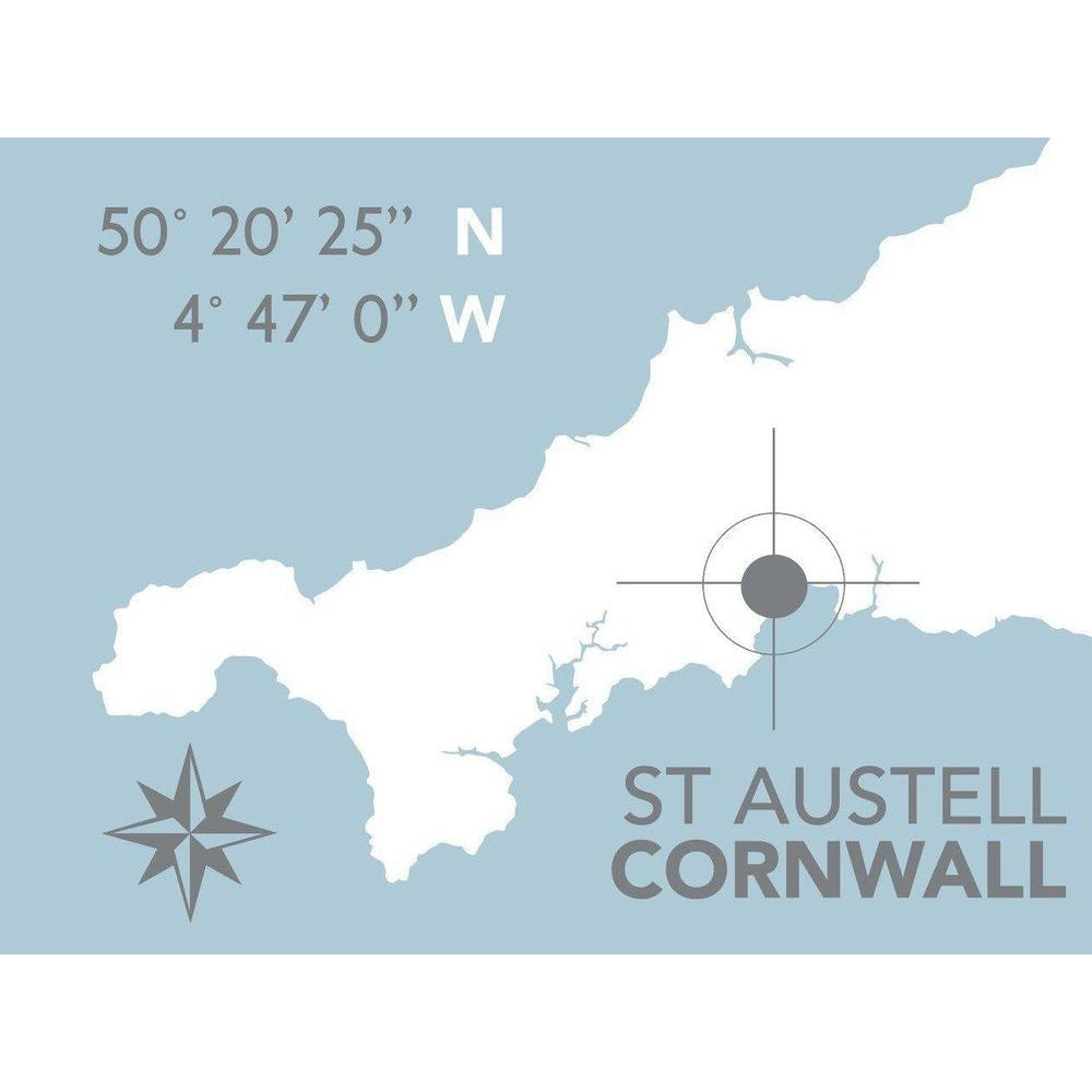 St Austell Coastal Map Print-SeaKisses