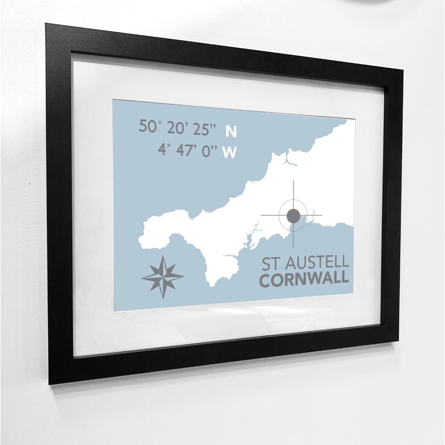 St Austell Coastal Map Print-SeaKisses