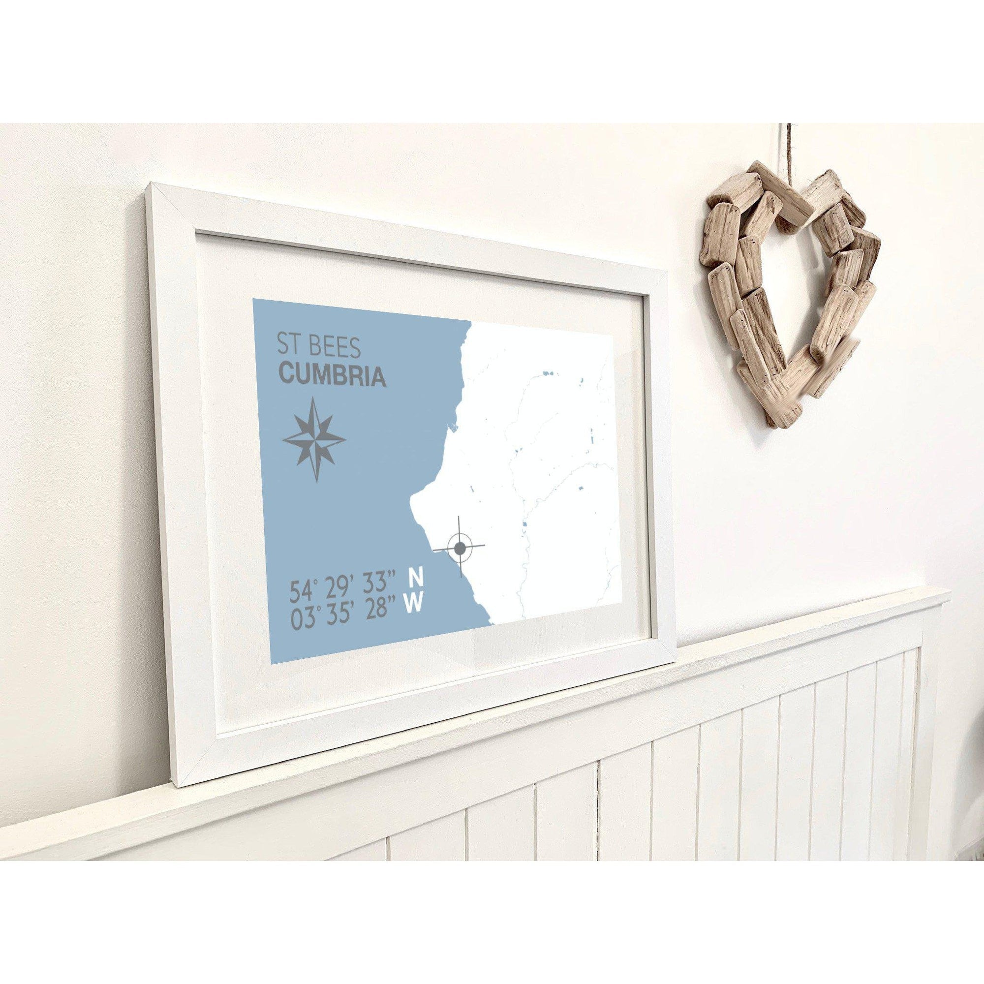 St Bees Coastal Map Print-SeaKisses