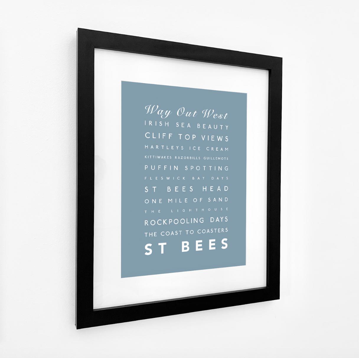 St Bees Typographic Print-SeaKisses