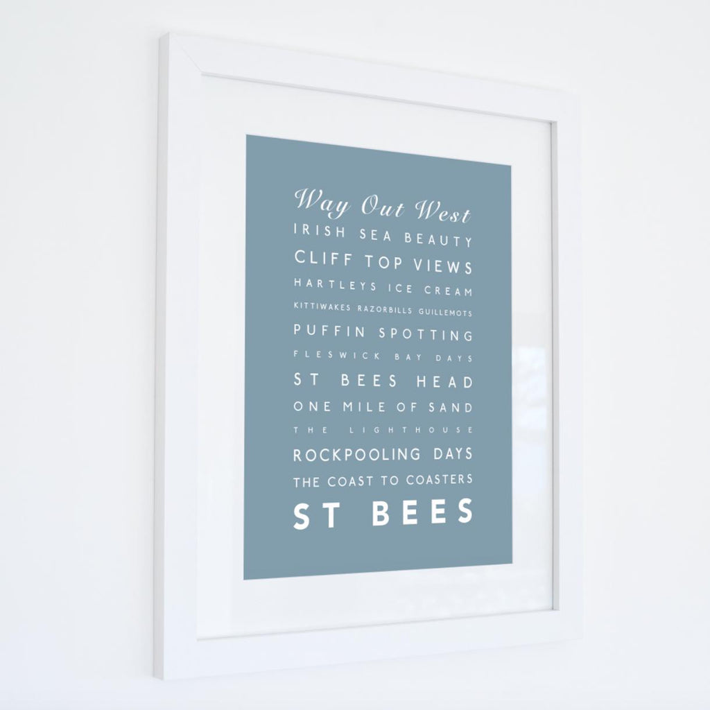 St Bees Typographic Travel Print - Coastal Wall Art /Poster-SeaKisses