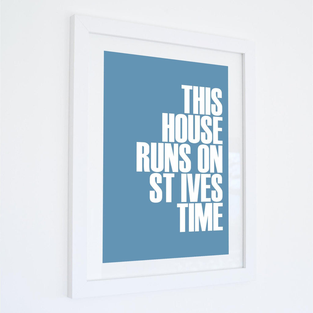 St Ives Time Typographic Travel Print- Coastal Wall Art /Poster-SeaKisses