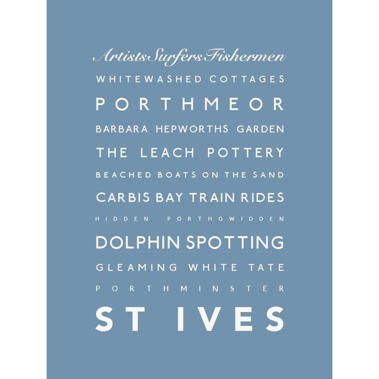 St Ives Typographic Print-SeaKisses